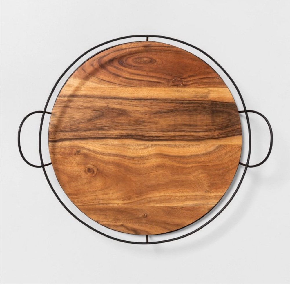 Hearth and Hand wood and metal tray